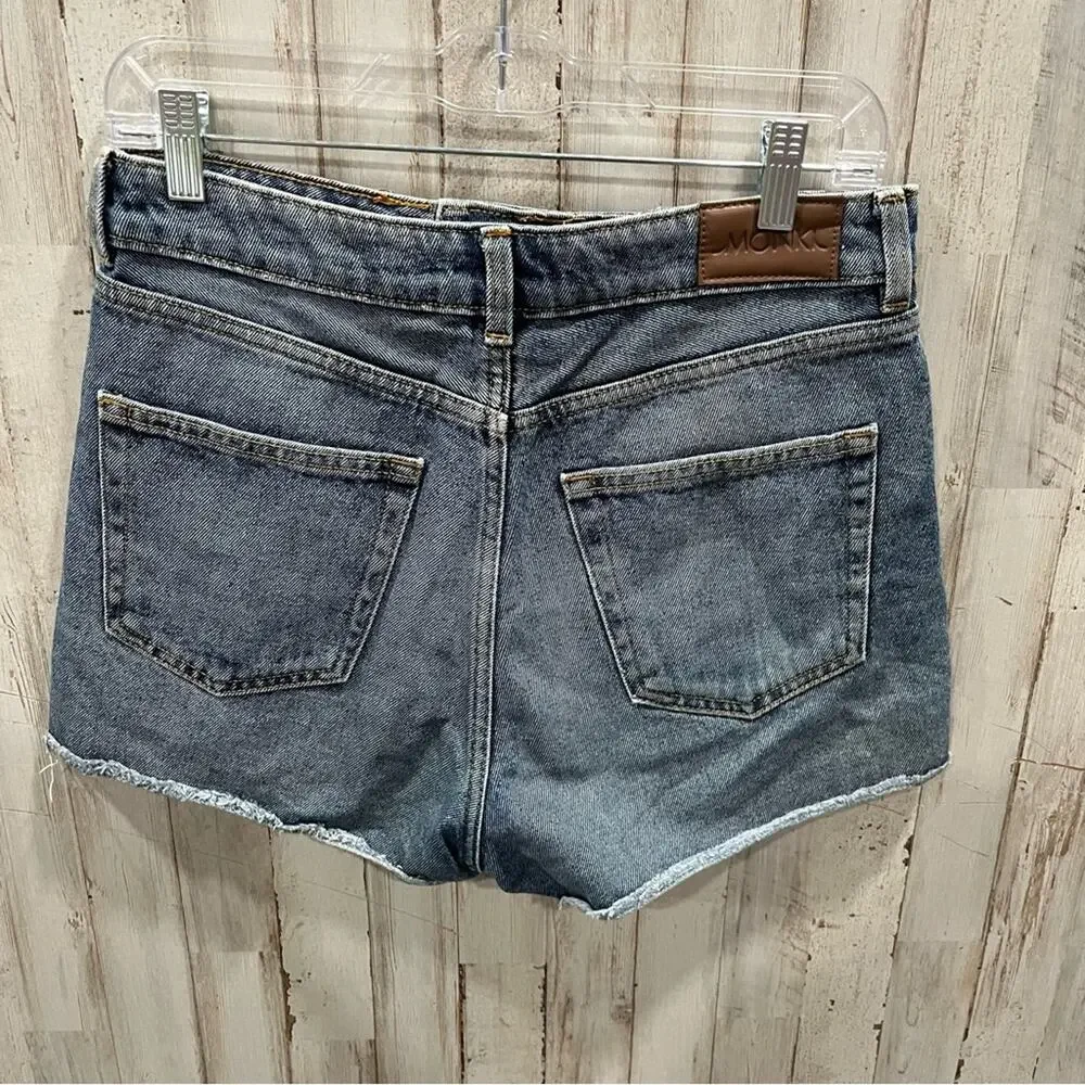 Monki (ASOS) Denim High Rise Shortie Shorts Womens Size 28/6